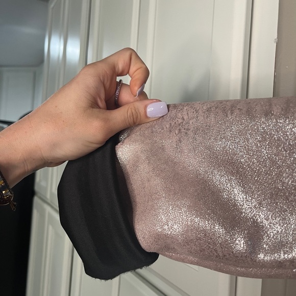 Lularoe RARE UNICORN Presley Moto Jacket Shimmer Purple Pink belt Medium great - Picture 2 of 7